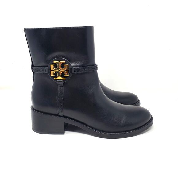 Tory Burch Miller 45MM Ankle Bootie Calf Leather Perfect Black 61151 Size 7 - Picture 3 of 8